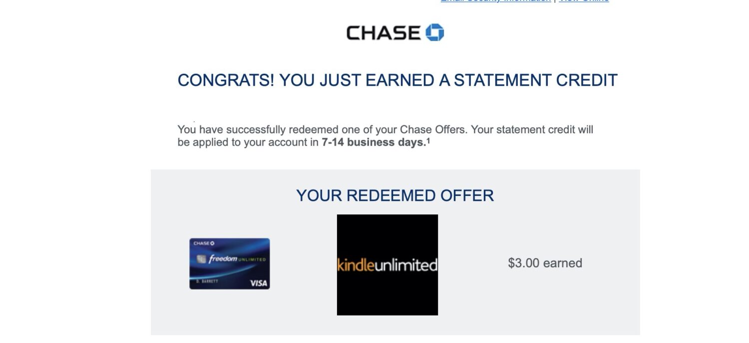 小毛 Kindle Unlimited Gift 的方法也适用于激活 Chase Offer 美国信用卡101
